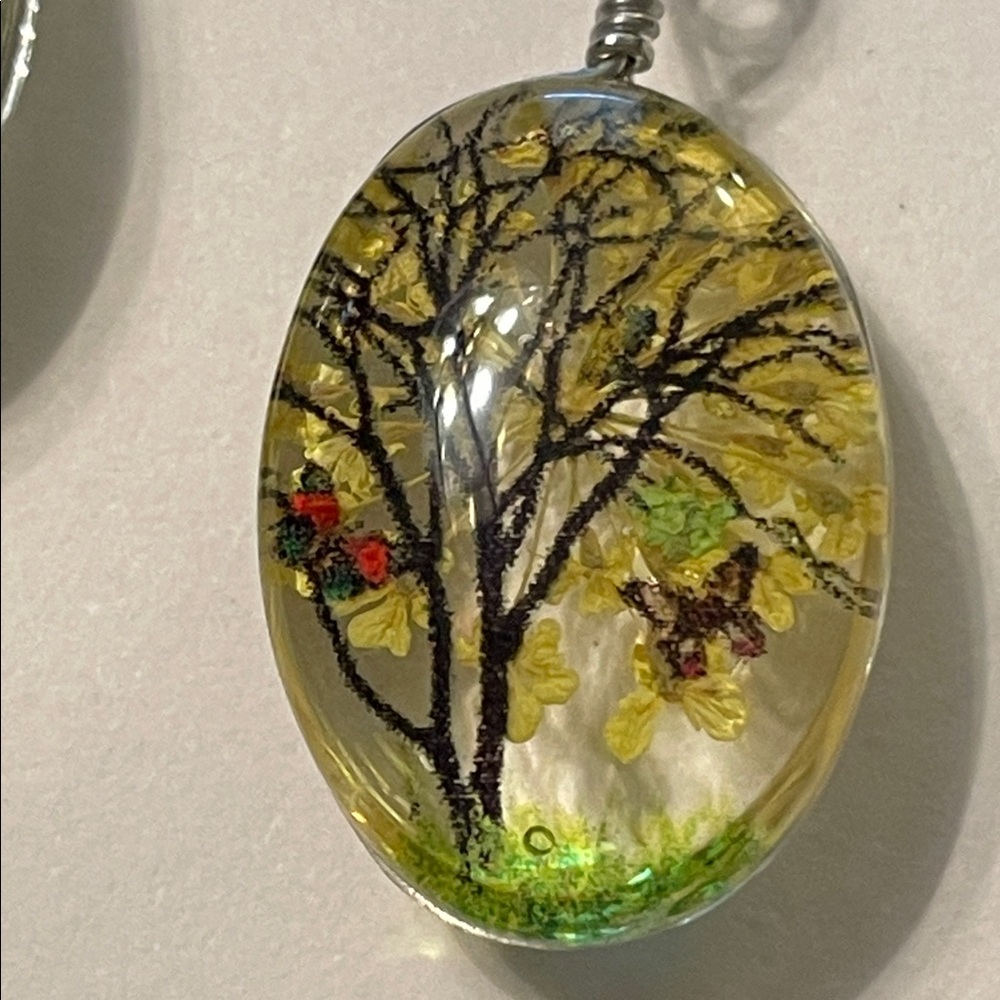 Yellow Floral Tree Drop Earrings - Women's Jewelry - Picture 7 of 10
